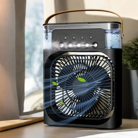 New USB Humidifier Fan with 5 Sprays for Office, Dorm, and Home Use – Aromatherapy, Cooling Air Conditioner & Water Filling Fan